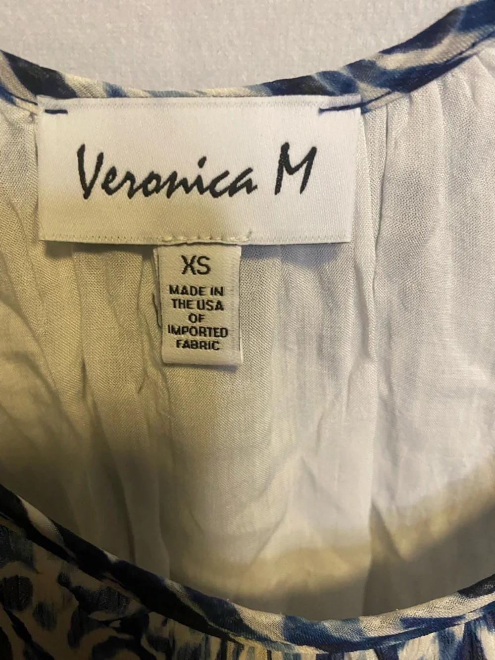 Veronica M Blue and White Abstract Print Maxi Slip Dress - Picture 2 of 5